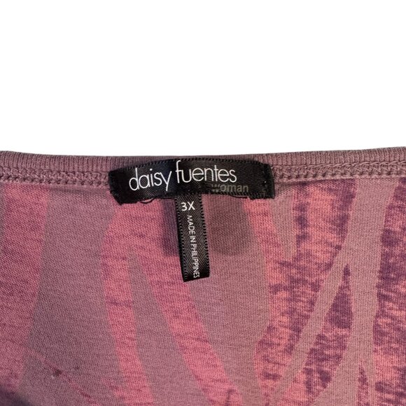 Daisy Fuentes Womens Size 3x Floral Print Short Sleeve Top - Picture 2 of 4